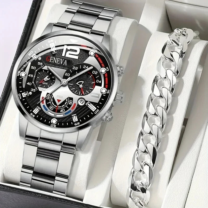 Elegant Men's Quartz Watch Set