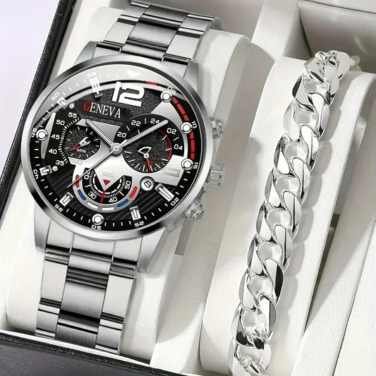 Elegant Men's Quartz Watch Set