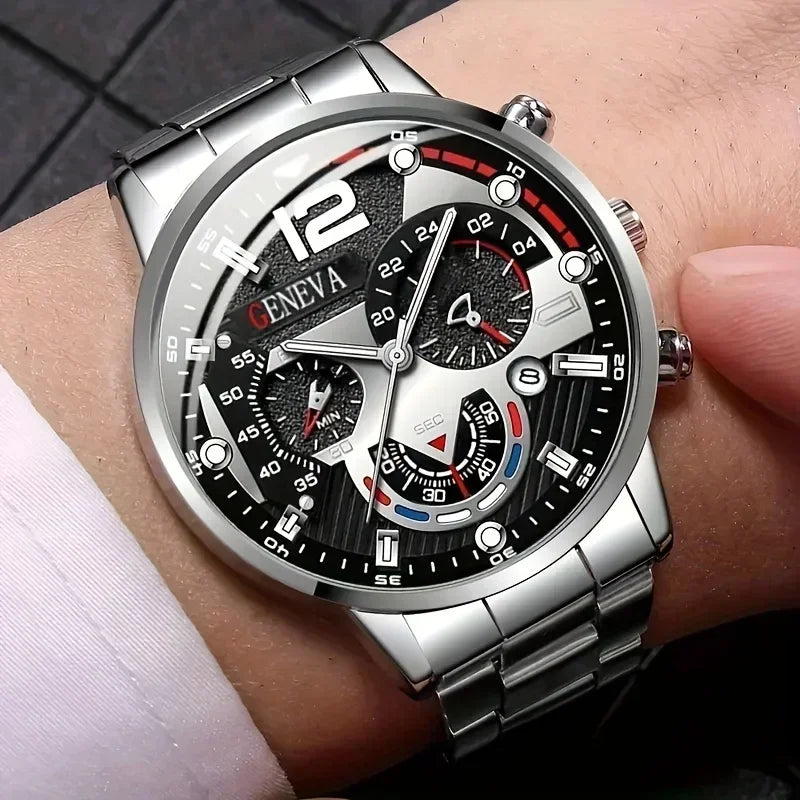Elegant Men's Quartz Watch Set