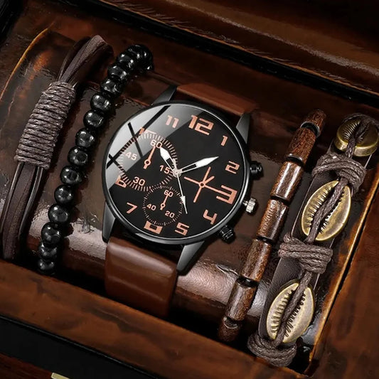 Fashion Watch and Bracelet Bundle 5-Piece